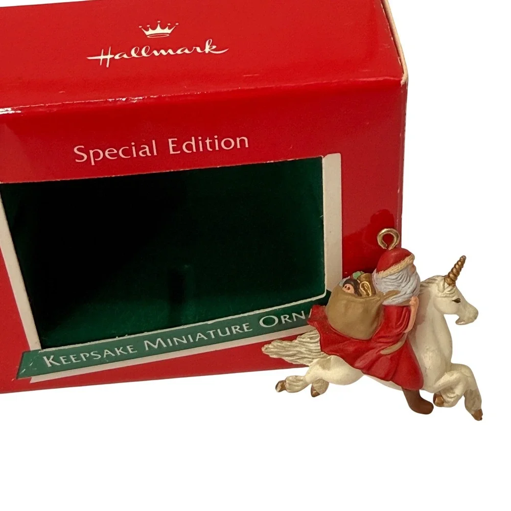 Hallmark Keepsake Miniature Ornament Santa's Magic Ride Special Edition Unicorn